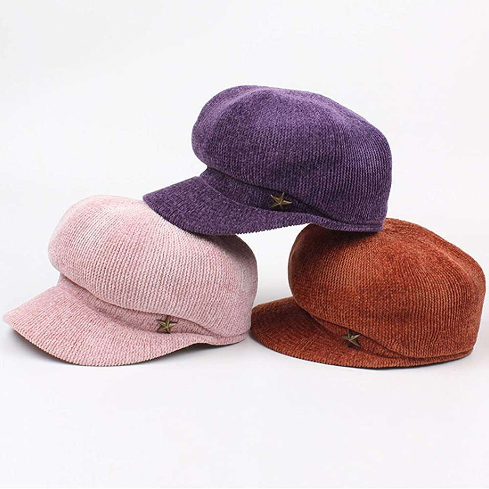 VAXT Calculate Hat Japanese-Style Cap Fall-Winter Literature Shanil Beret College Style Patent Octagon Cap 